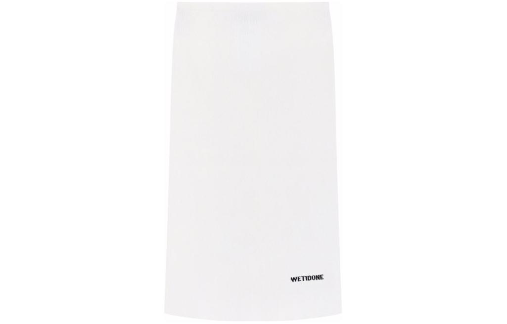 Order (Women) WE11DONE SS24 Color-Block Letter Print Mid-Waist Casual White Maxi Skirt Women WD-KS1-24-602-W-WH