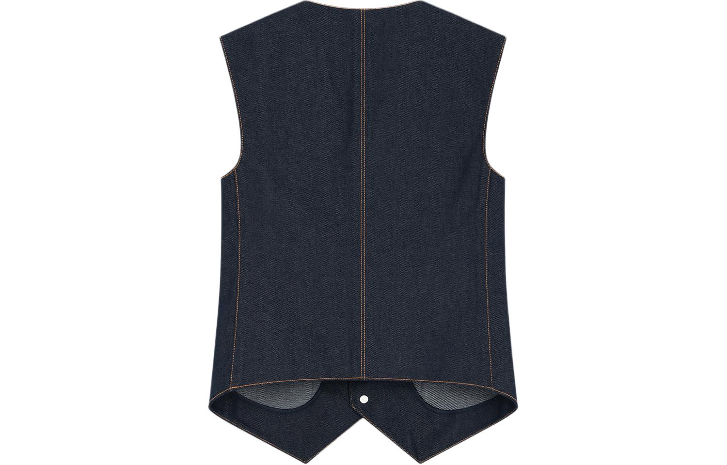 (Women) WE11DONE SS24 Contrast Stitch Denim Sleeveless Vest Navy Blue (). WD-VT0-24-111-W-NV 圖 3