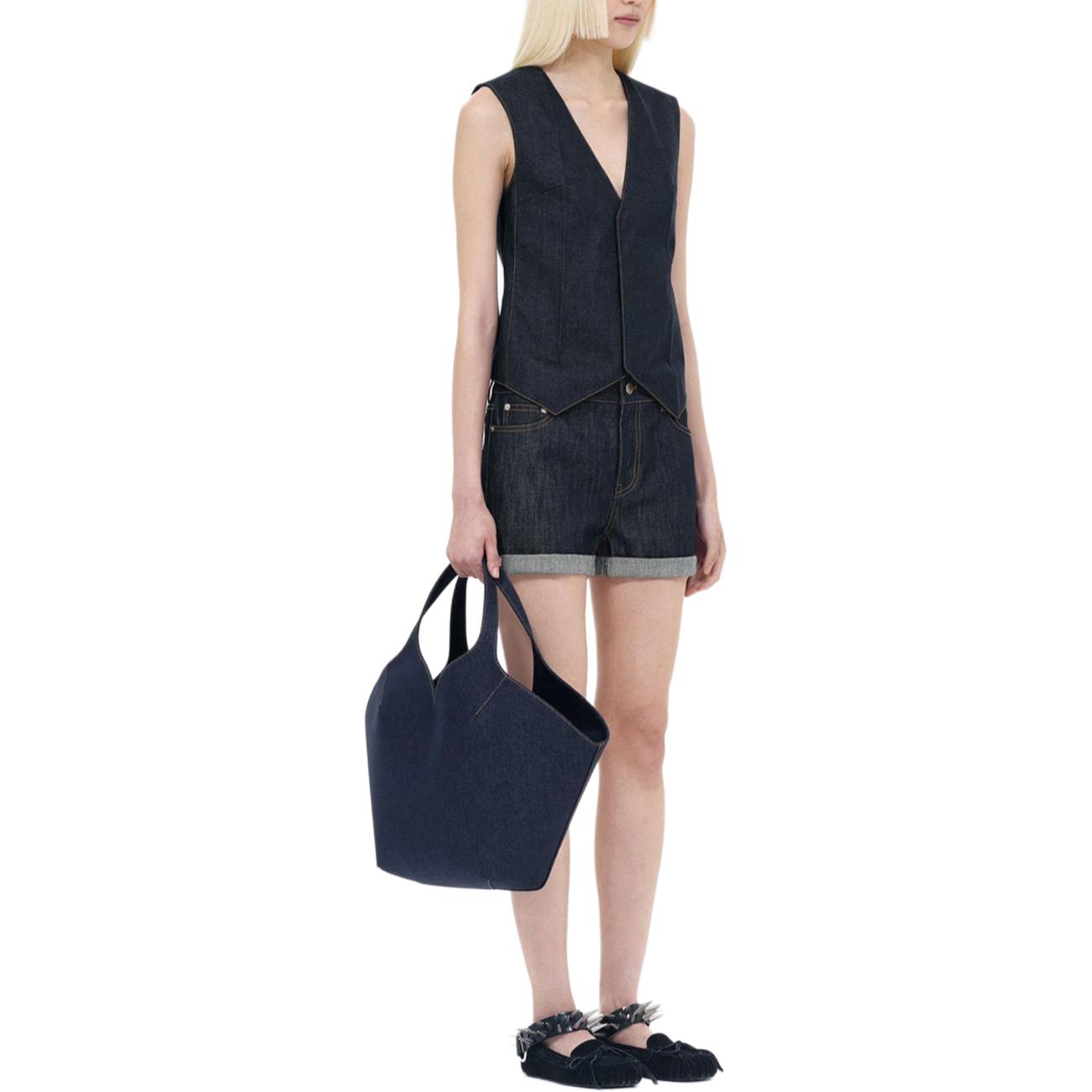 (Women) WE11DONE SS24 Contrast Stitch Denim Sleeveless Vest Navy Blue (). WD-VT0-24-111-W-NV 圖 6