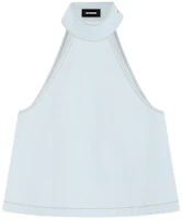 (Women) WE11DONE SS24 Contrast Stitch Halter Denim Vest Women Light Blue WD-DB0-24-299-W-IC (Women) WE11DONE SS24 Contrast Stitch Halter Denim Vest Women Light Blue WD-DB0-24-299-W-IC