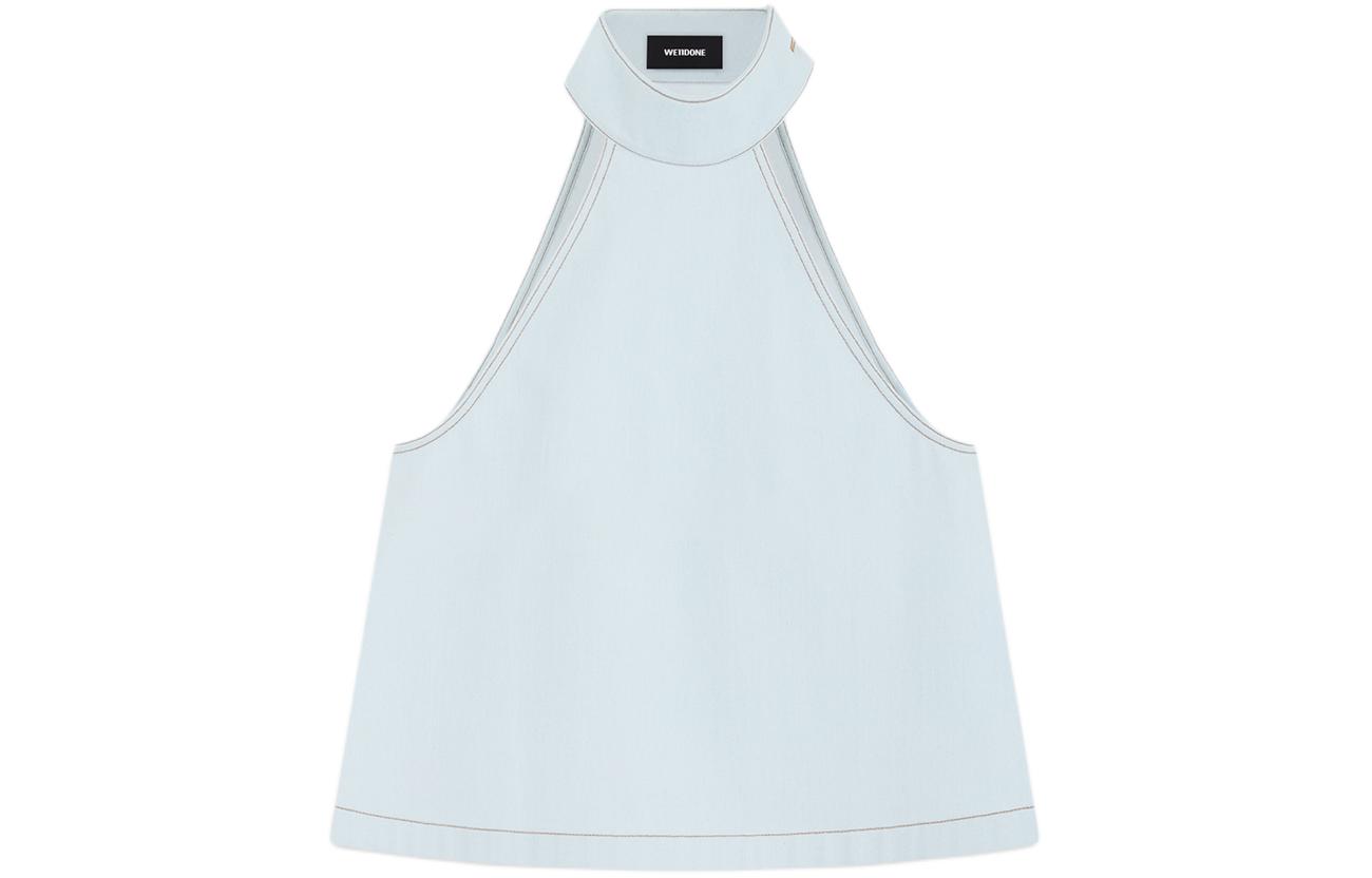 (Women) WE11DONE SS24 Contrast Stitch Halter Denim Vest Women Light Blue WD-DB0-24-299-W-IC 圖 2
