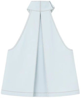 (W) WE11DONE SS24 Rompi Denim Halter Jahitan Kontras Wanita Biru Muda WD-DB0-24-299-W-IC Lookbook (W) WE11DONE SS24 Rompi Denim Halter Jahitan Kontras Wanita Biru Muda WD-DB0-24-299-W-IC