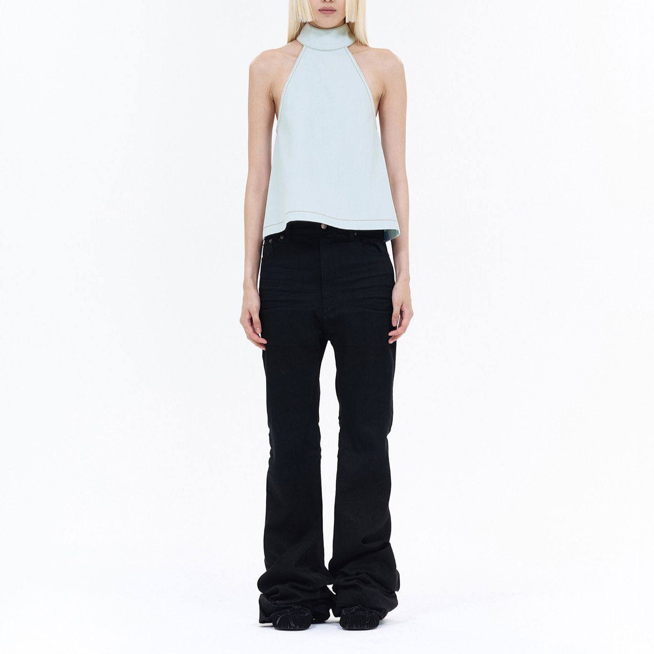 (Women) WE11DONE SS24 Contrast Stitch Halter Denim Vest Women Light Blue WD-DB0-24-299-W-IC 圖 4