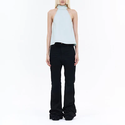 (W) WE11DONE SS24 Rompi Denim Halter Jahitan Kontras Wanita Biru Muda WD-DB0-24-299-W-IC Shop (W) WE11DONE SS24 Rompi Denim Halter Jahitan Kontras Wanita Biru Muda WD-DB0-24-299-W-IC