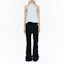 Shop (W) WE11DONE SS24 Rompi Denim Halter Jahitan Kontras Wanita Biru Muda WD-DB0-24-299-W-IC