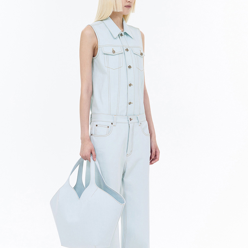 (Women) WE11DONE SS24 Contrast Stitch Washed Denim Vest  Light Blue WD-DV0-24-397-W-IC 圖 6