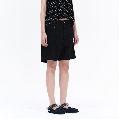 (W) WE11DONE SS24 仿舊高腰牛仔短褲 女款 - 黑色 WD-DP0-24-351-W-BK Details for (W) WE11DONE SS24 仿舊高腰牛仔短褲 女款 - 黑色 WD-DP0-24-351-W-BK
