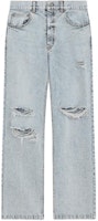(Women) WE11DONE SS24 Distressed Low-Waist Long Jeans Women’s Light Blue WD-DP0-24-330-W-IC (Women) WE11DONE SS24 Distressed Low-Waist Long Jeans Women’s Light Blue WD-DP0-24-330-W-IC