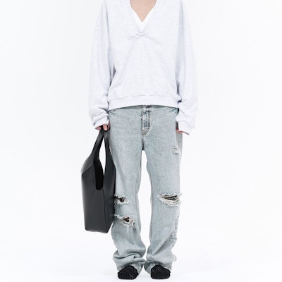 (W) WE11DONE SS24 仿舊低腰長牛仔褲 女 淺藍色 WD-DP0-24-330-W-IC Shop (W) WE11DONE SS24 仿舊低腰長牛仔褲 女 淺藍色 WD-DP0-24-330-W-IC