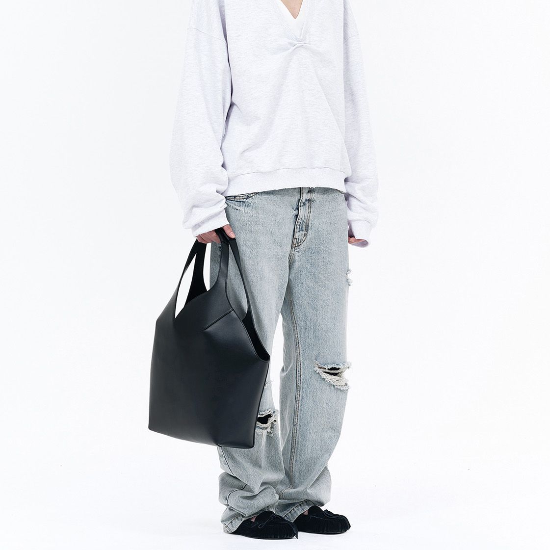 Details for (W) WE11DONE SS24 仿舊低腰長牛仔褲 女 淺藍色 WD-DP0-24-330-W-IC