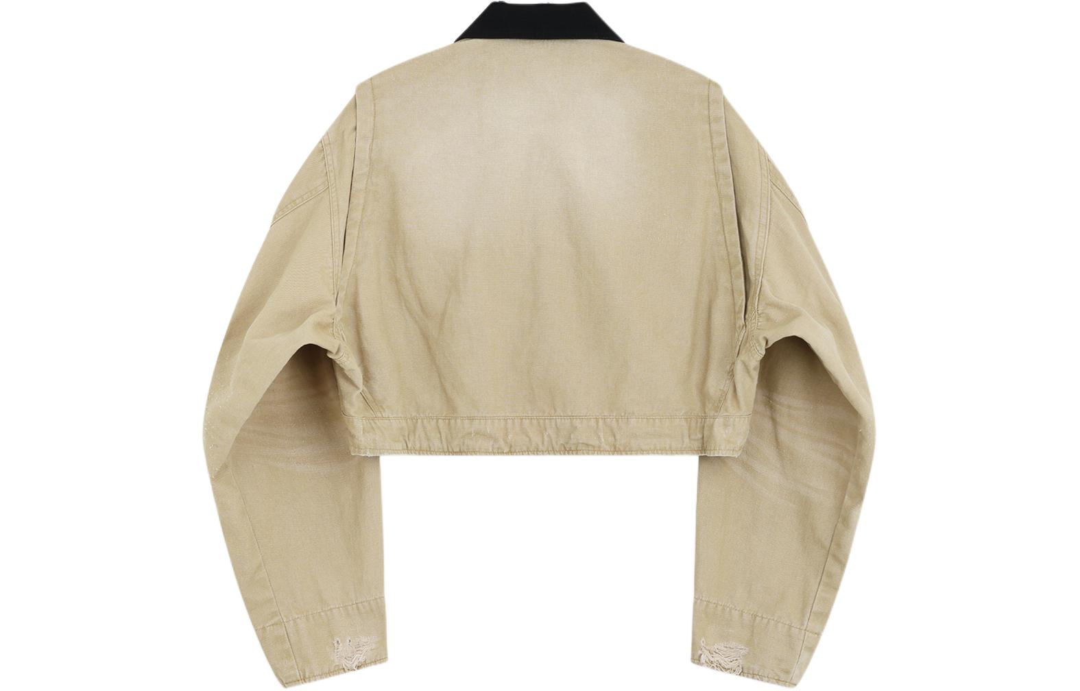 (Women) WE11DONE SS24 Logo Washed Contrast Pocket Denim Jacket  Beige. WD-DJ0-24-309-W-BG 圖 3