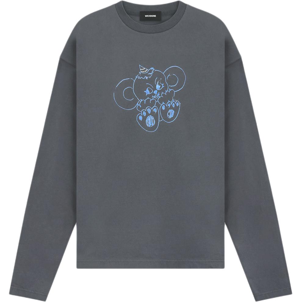 (Women) WE11DONE SS24 Monster Print Oversized Long Sleeve Tee Women Charcoal Grey WD-TT2-24-757-U-CH 圖 2