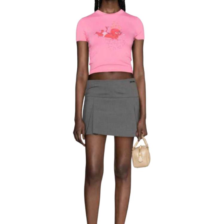 Shop (W) WE11DONE SS24 粉色塗鴉圖案圓領短袖T恤款式 WD-TT1-24-752-W-PK