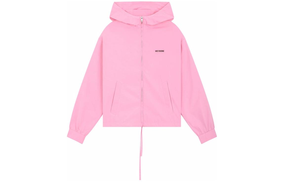 (Women) WE11DONE SS24 Pink Logo Print Zip-Up Hoodie Jacket . WD-JP1-24-078-W-PK