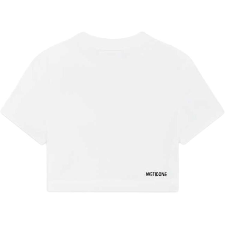 Lookbook (Women) WE11DONE SS24 Rhinestone Slim Fit Round Neck Short Sleeve T-Shirt Women WD-TT1-24-734-W-WH