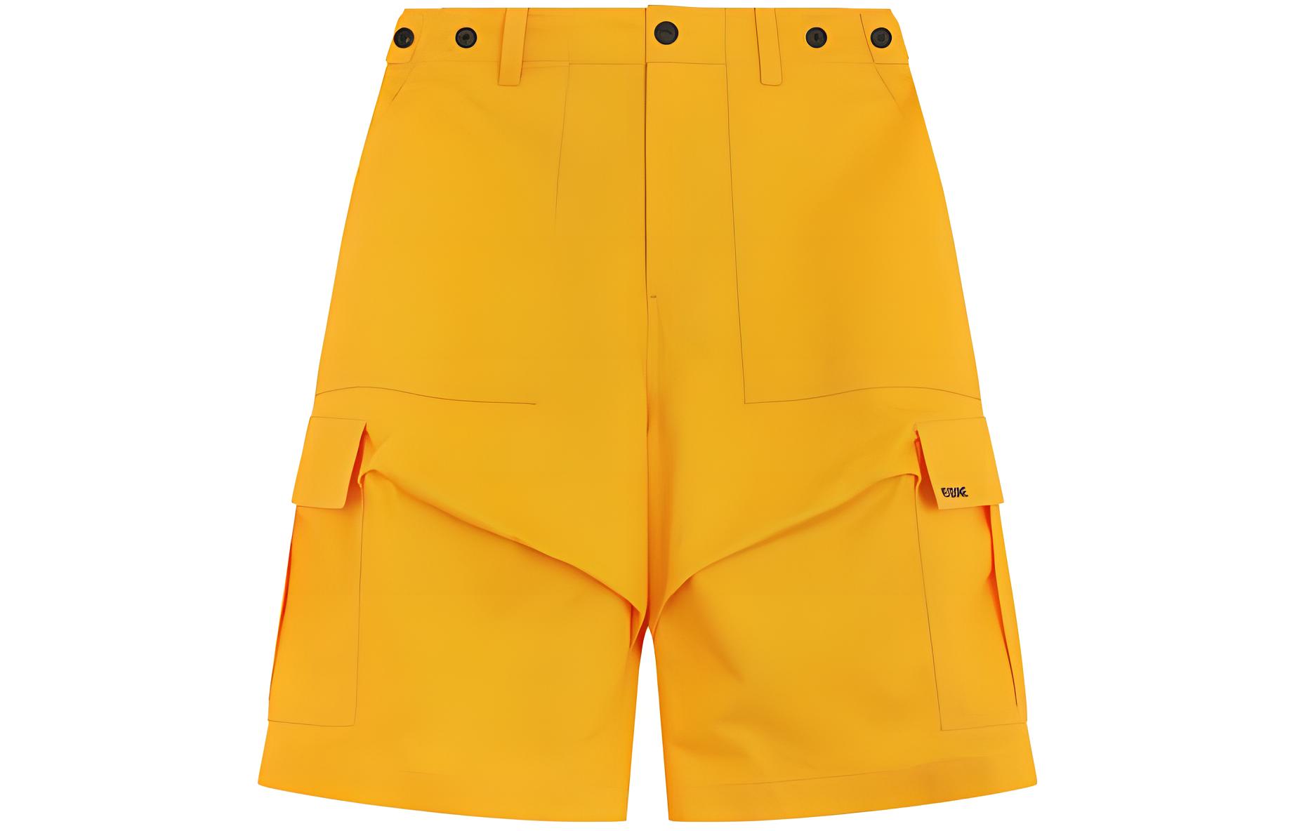 (Women) WE11DONE SS24 Yellow Mid-Waist Zipper Casual Shorts . WD-PT1-24-213-W-YE