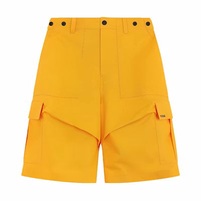 (Women) WE11DONE SS24 Yellow Mid-Waist Zipper Casual Shorts . WD-PT1-24-213-W-YE