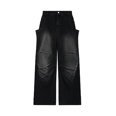 (Women) WE11DONE Washed Metallic Mid-Rise Jeans WD-DP3-23-354-W-BK