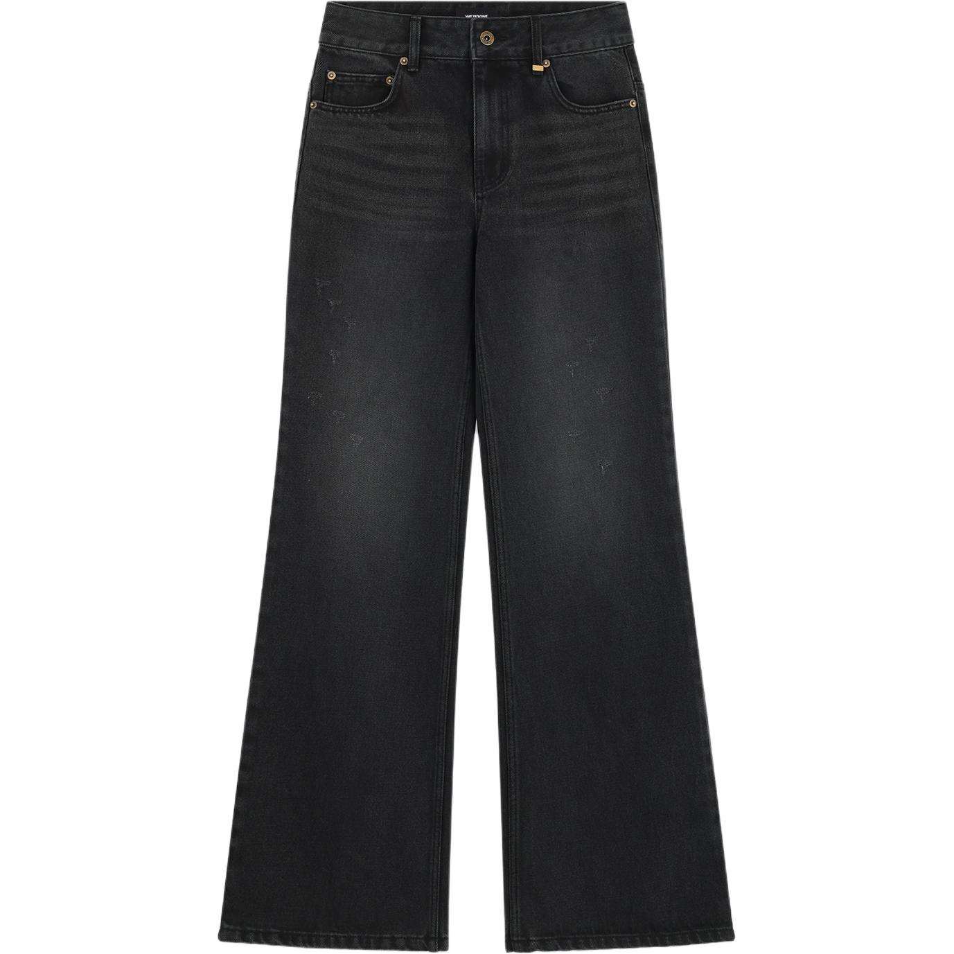 (Women) WE11DONE Washed Mid-Rise Zipper Pocket Jeans Women’s Black. WD-DP2-24-346-W-BK