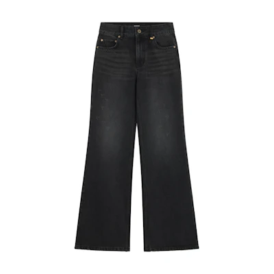 (Women) WE11DONE Washed Mid-Rise Zipper Pocket Jeans Women’s Black. WD-DP2-24-346-W-BK