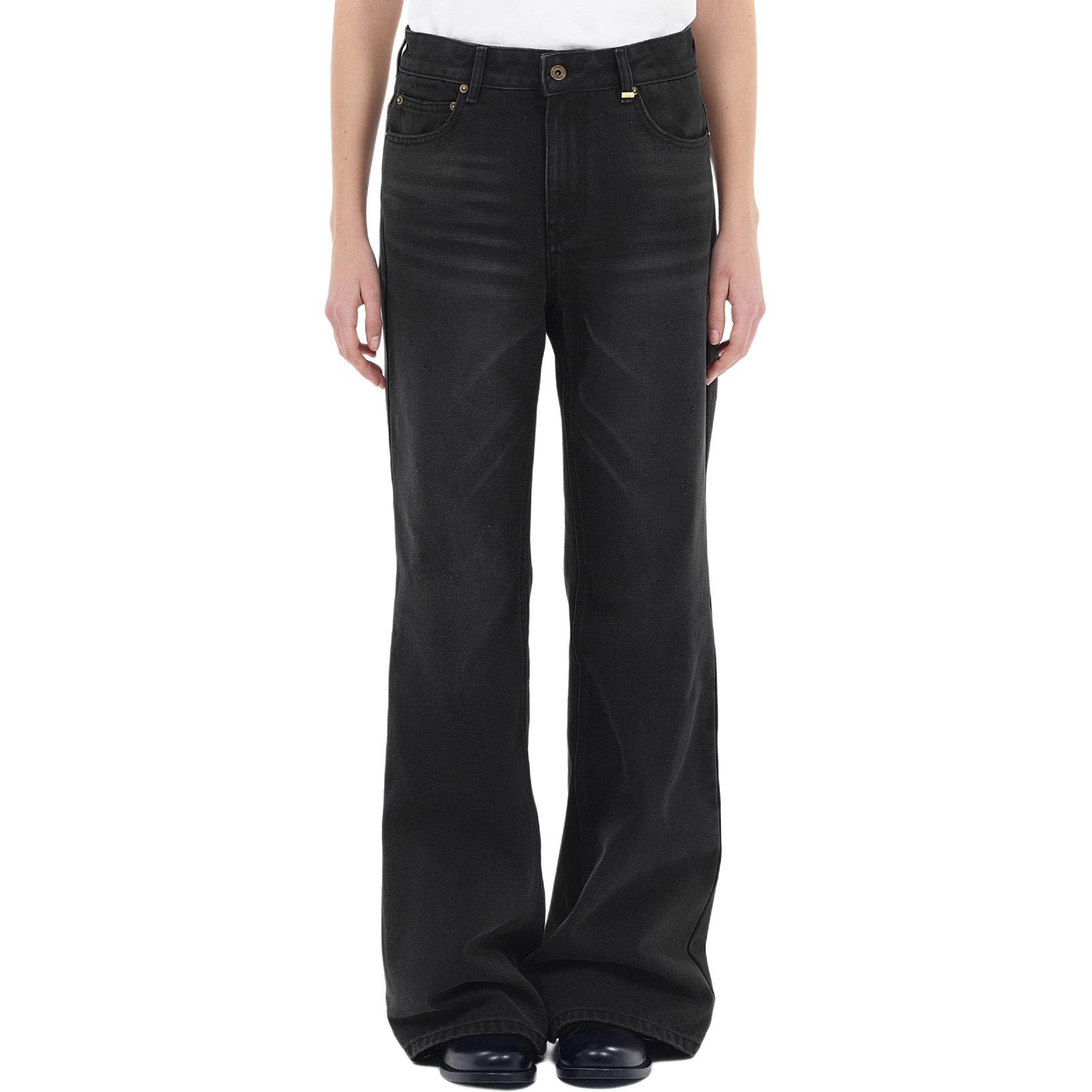 Shop (W) WE11DONE 中腰水洗拉鍊口袋牛仔褲 女款 黑色 WD-DP2-24-346-W-BK