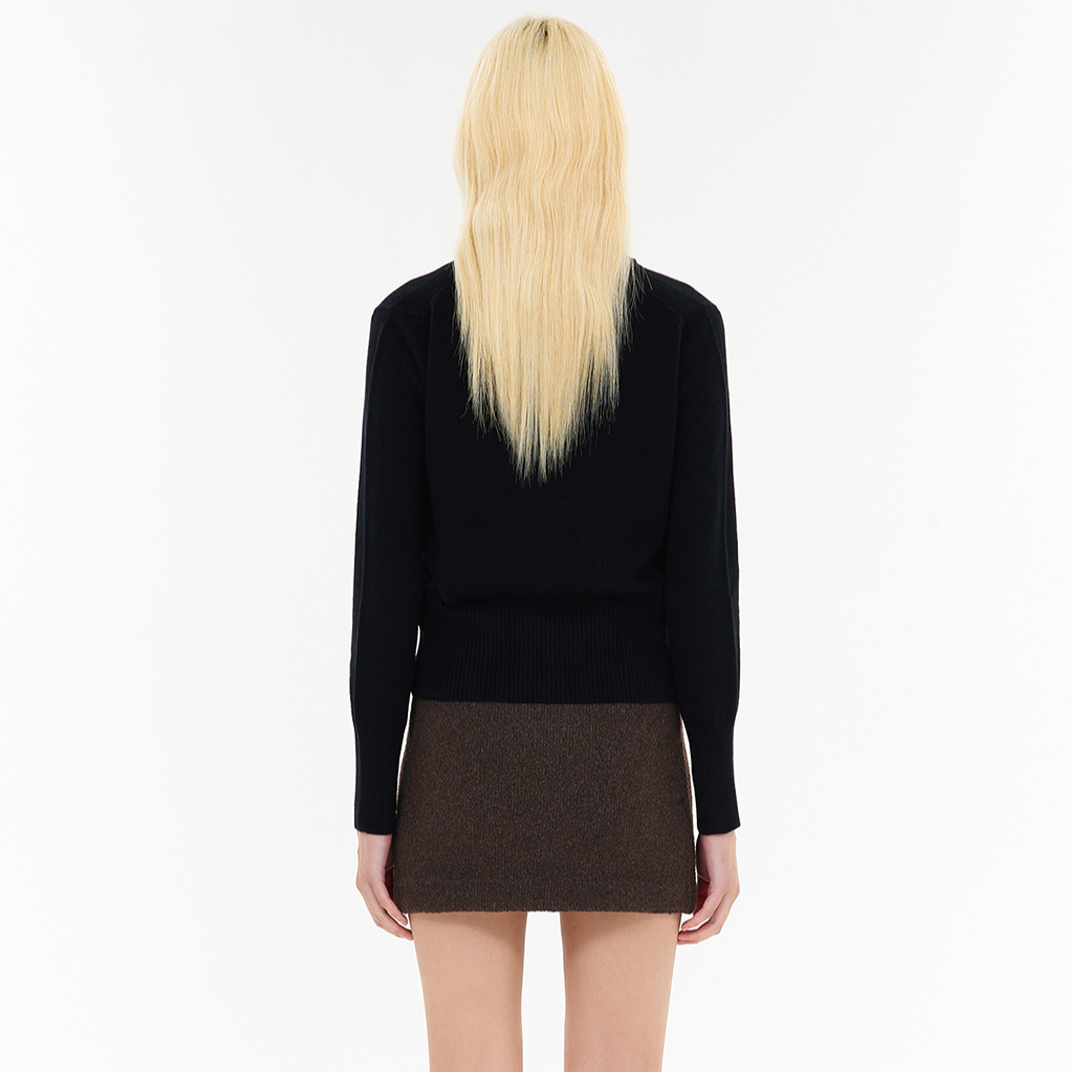 (Women) WE11DONE Women’s Black Long Sleeve Cashmere Sweater with Logo. WD-KC2-24-604-W-BK 圖 5