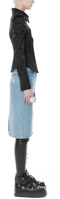 (Women) WE11DONE Zip-Up Straight Denim Skirt WD-DS3-21-325-W-BL Details for (Women) WE11DONE Zip-Up Straight Denim Skirt WD-DS3-21-325-W-BL