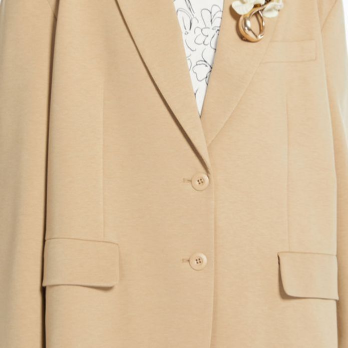 Details for (W) 위켄드 막스마라 베이지 싱글브레스트 루즈핏 블레이저 재킷. 5911014106