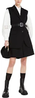 Lookbook (W) WEEKEND MaxMara 黑色無袖修身款單排扣西裝外套。 2359160239600-003