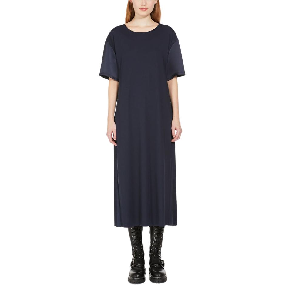 Lookbook (W) Vestido Midi Negro de Manga Corta y Cuello Redondo WEEKEND MaxMara. 5626024106-004