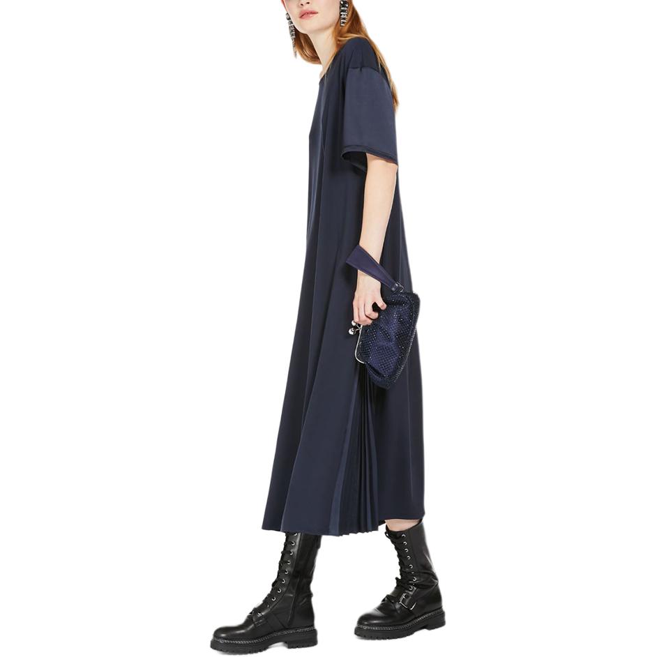 Purchase (W) Vestido Midi Negro de Manga Corta y Cuello Redondo WEEKEND MaxMara. 5626024106-004