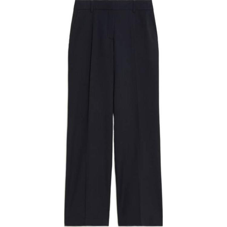 Order (W) WEEKEND MaxMara Seluar Santai Hitam Potongan Lurus Fit Relaxed 5136044106-001