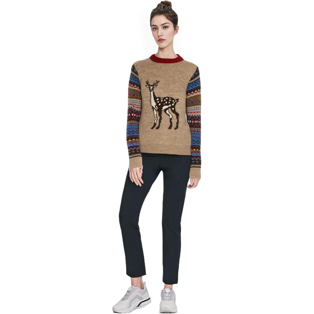 Purchase (W) WEEKEND MaxMara 棕色提花拼色設計針織毛衣 53661923600-005