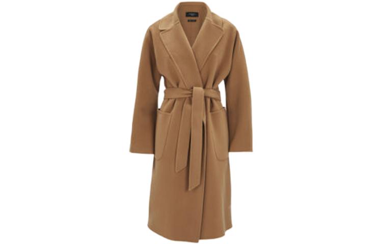 (Women) WEEKEND MaxMara  Brown Solid Color Belted Coat. 50160329600-016