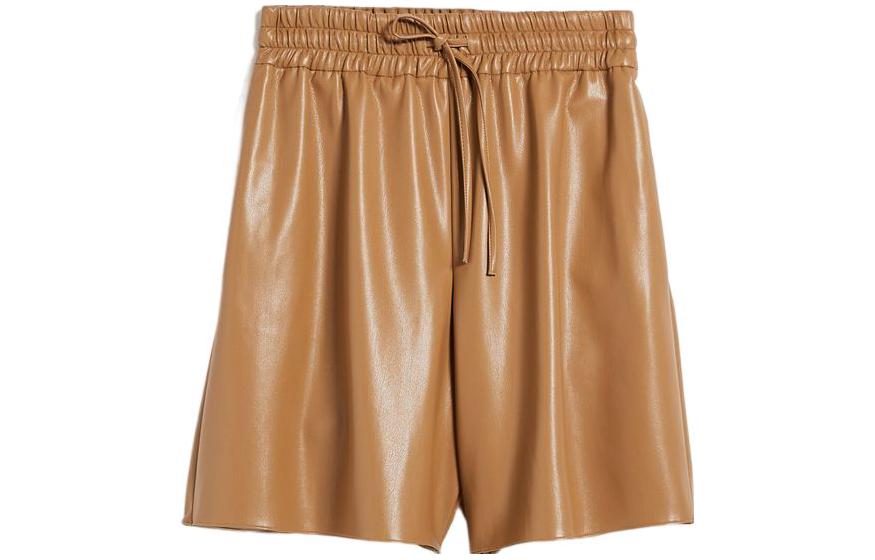 (Women) WEEKEND MaxMara  Brown Solid Straight-Leg Tie-Waist Shorts 2351460239600-005