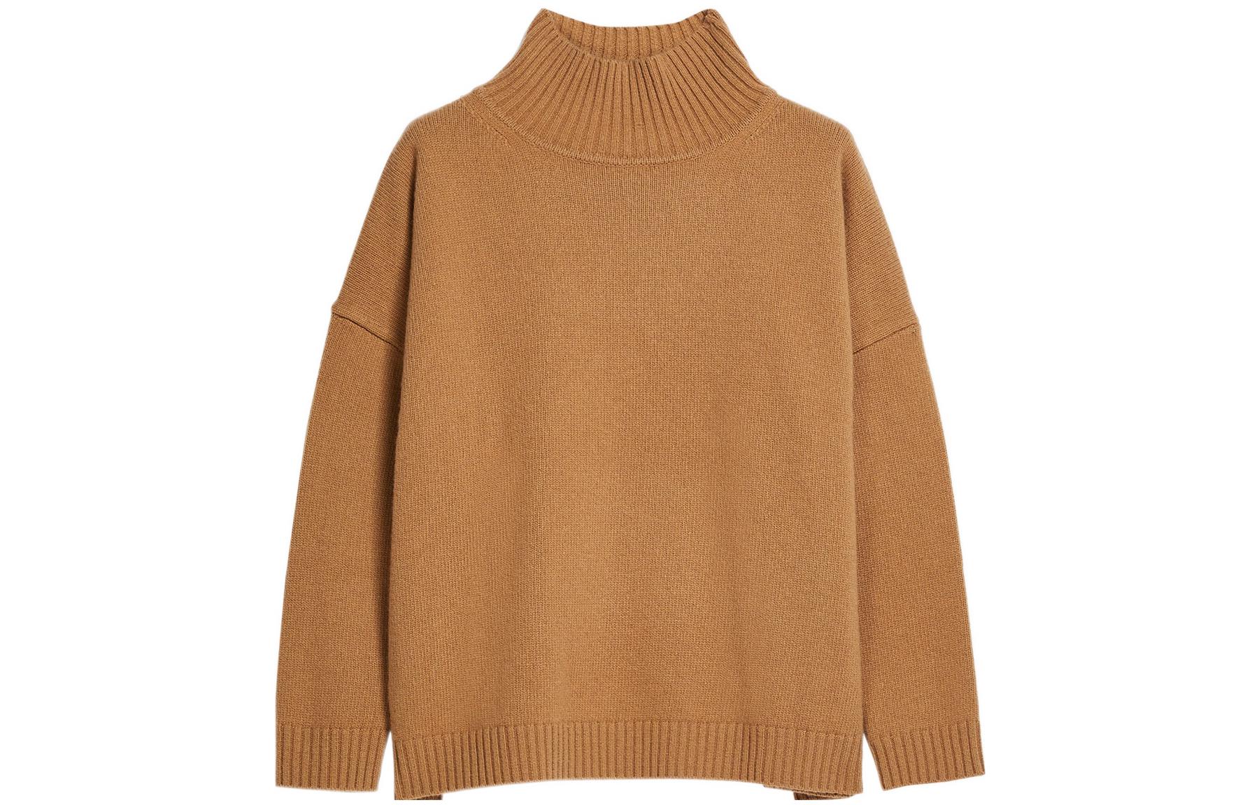 (Women) WEEKEND MaxMara  Brown Turtleneck Loose Knit Sweater Pullover 5366102306003-BENITO