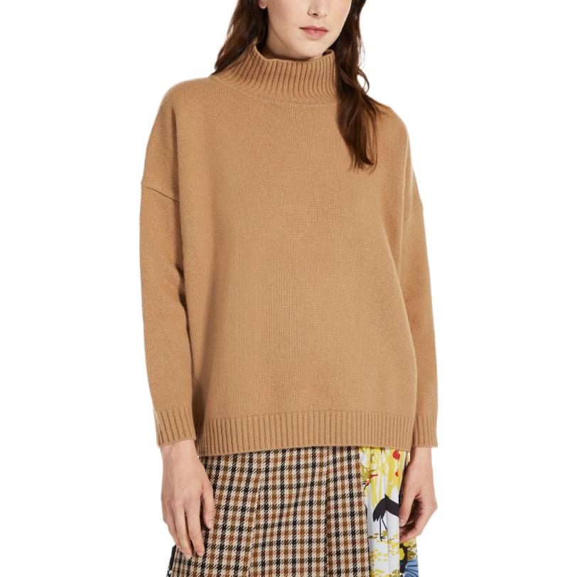 Purchase (W) 周末MaxMara棕色高领宽松针织毛衣长袖 5366102306003-BENITO