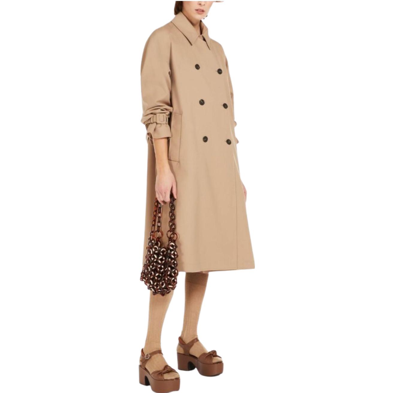 Lookbook (W) 周末MaxMara驼色双排扣长大衣带领子。 2350260139600-002