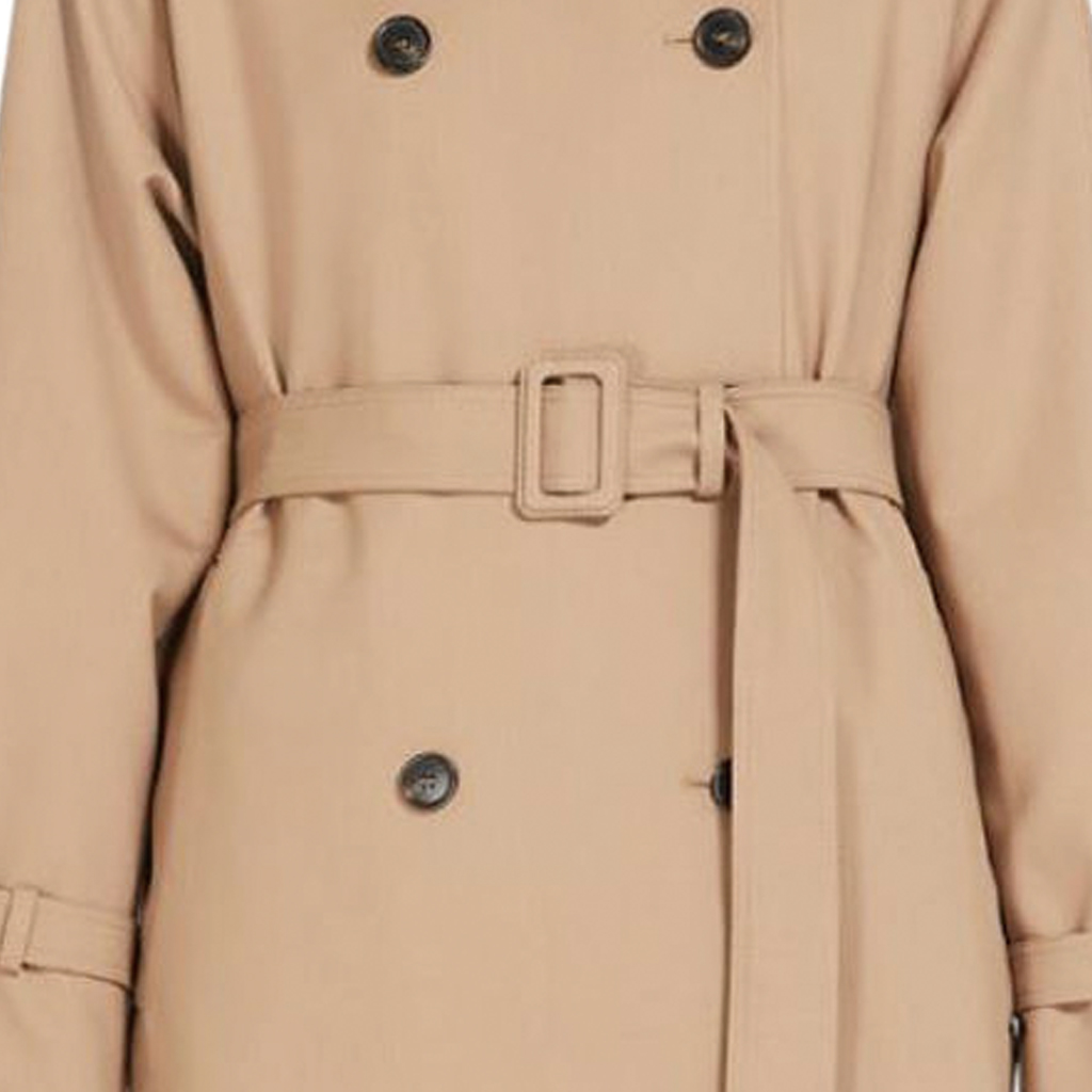 Sizing (W) 周末MaxMara驼色双排扣长大衣带领子。 2350260139600-002