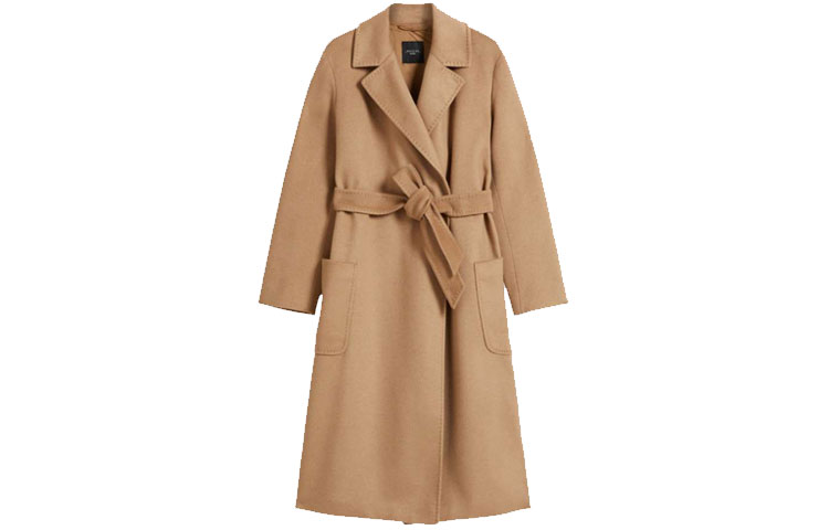 (Women) WEEKEND MaxMara  Camel Mid-Length Cashmere Coat. 5016071306011-ASSUAN