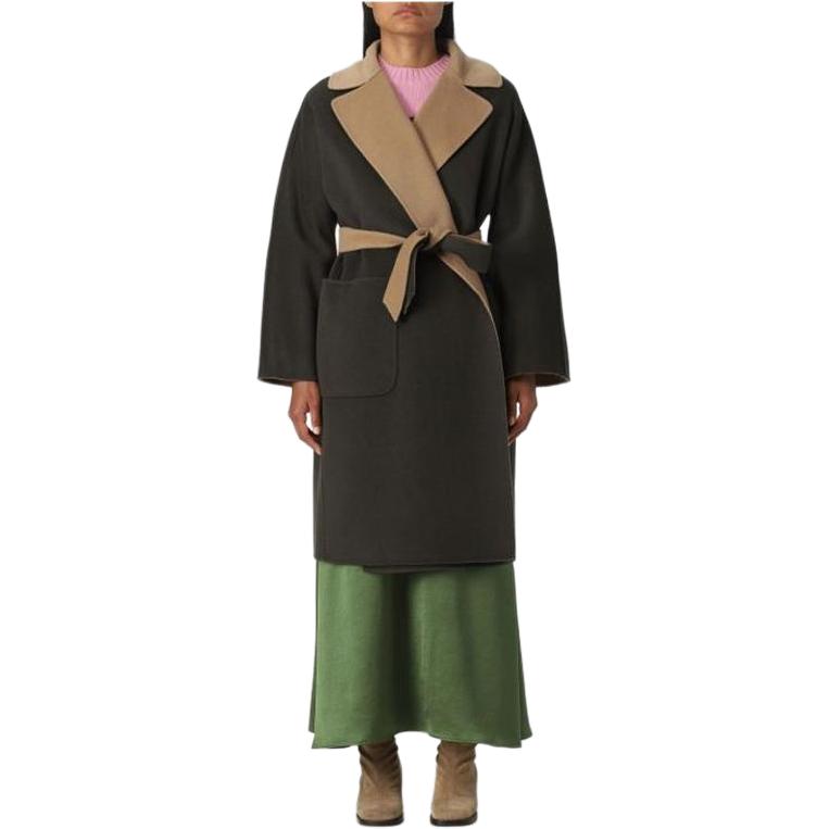 (Women) WEEKEND MaxMara  Colorblock High-Waist Loose Mid-Length Coat Green 2350160239600-027