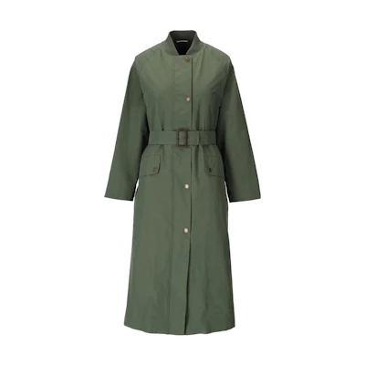 (Women) WEEKEND MaxMara Green Quilted Long-Sleeve Trench Coat 2350210737600-001