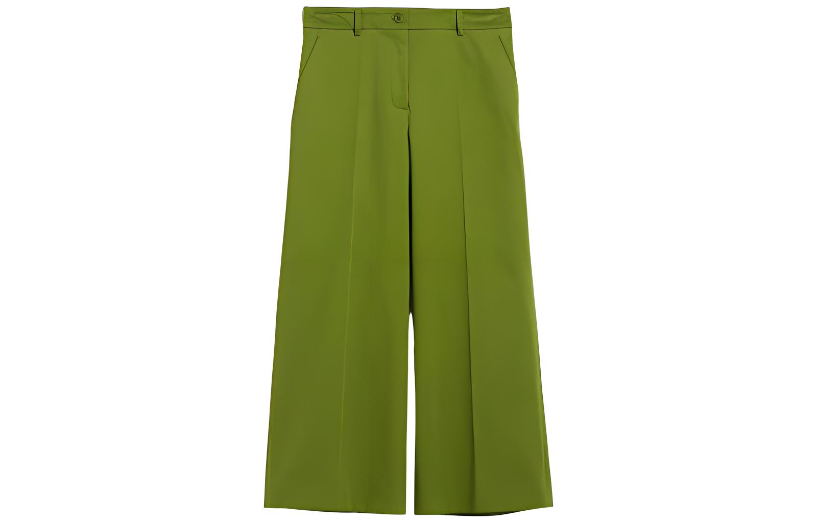 (Women) WEEKEND MaxMara  Green Straight-Leg Elastic Waist Casual Pants 2351360139600015