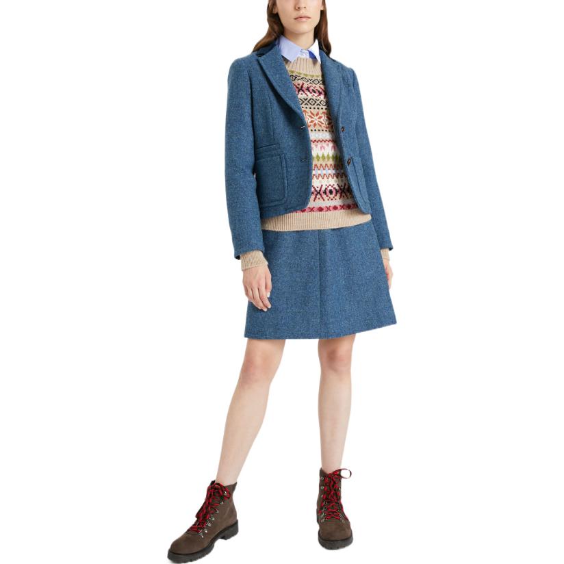 Lookbook (W) WEEKEND MaxMara Rok Mini High-Waist Kasual Biru 5106061306