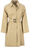 Order (W) WEEKEND MaxMara 卡其色腰帶中長大衣 純色翻領設計 2350210237600-003