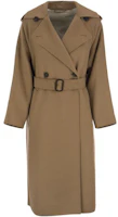 Order (W) WEEKEND MaxMara 卡其色雙排扣長大衣帶翻領設計 2350110137600-058