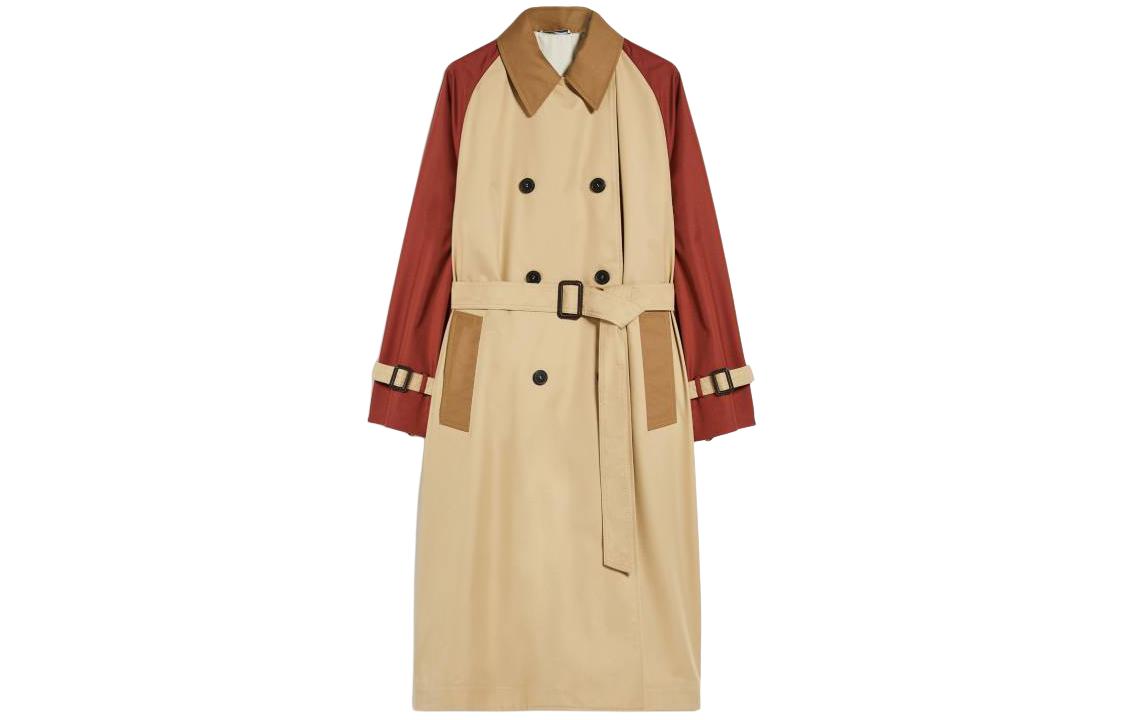 Order (W) WEEKEND MaxMara 卡其色宽松版休闲风衣，带徽标和拉格兰袖 5021024106003-CANASTA