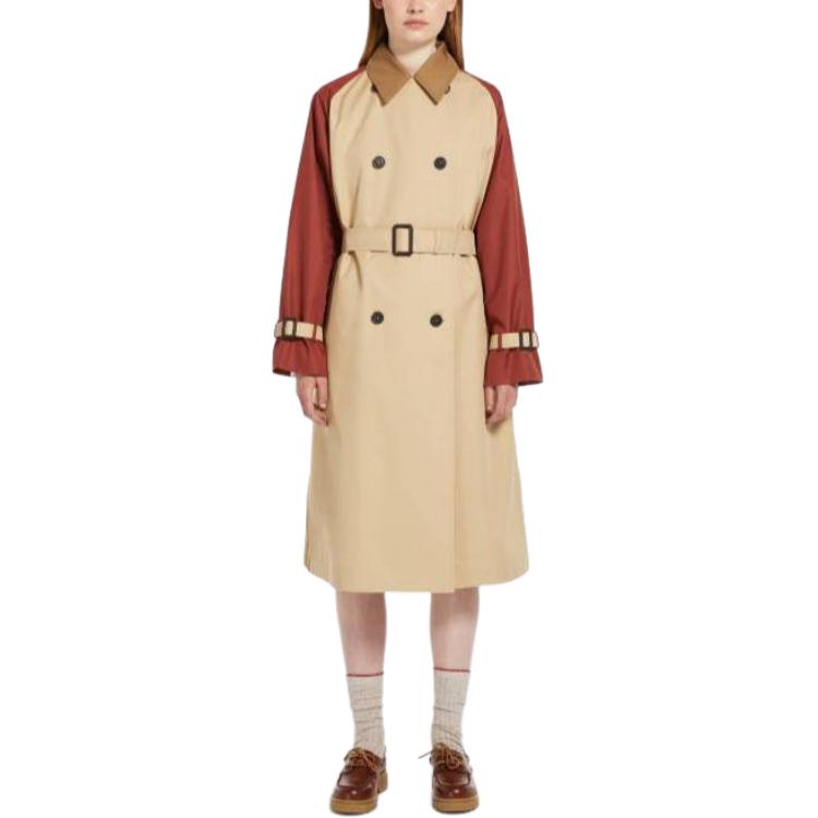 Lookbook (W) WEEKEND MaxMara 卡其色宽松版休闲风衣，带徽标和拉格兰袖 5021024106003-CANASTA