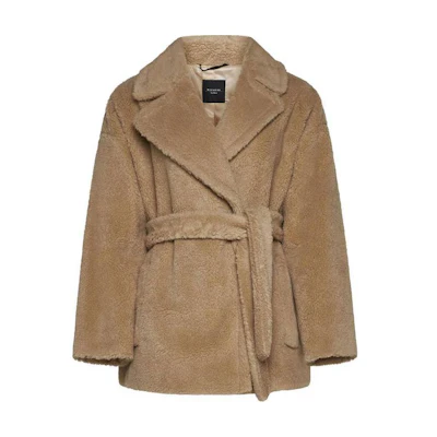 (Women) WEEKEND MaxMara Khaki Tie-Waist Collar Long Sleeve Jacket 2415081071600-005