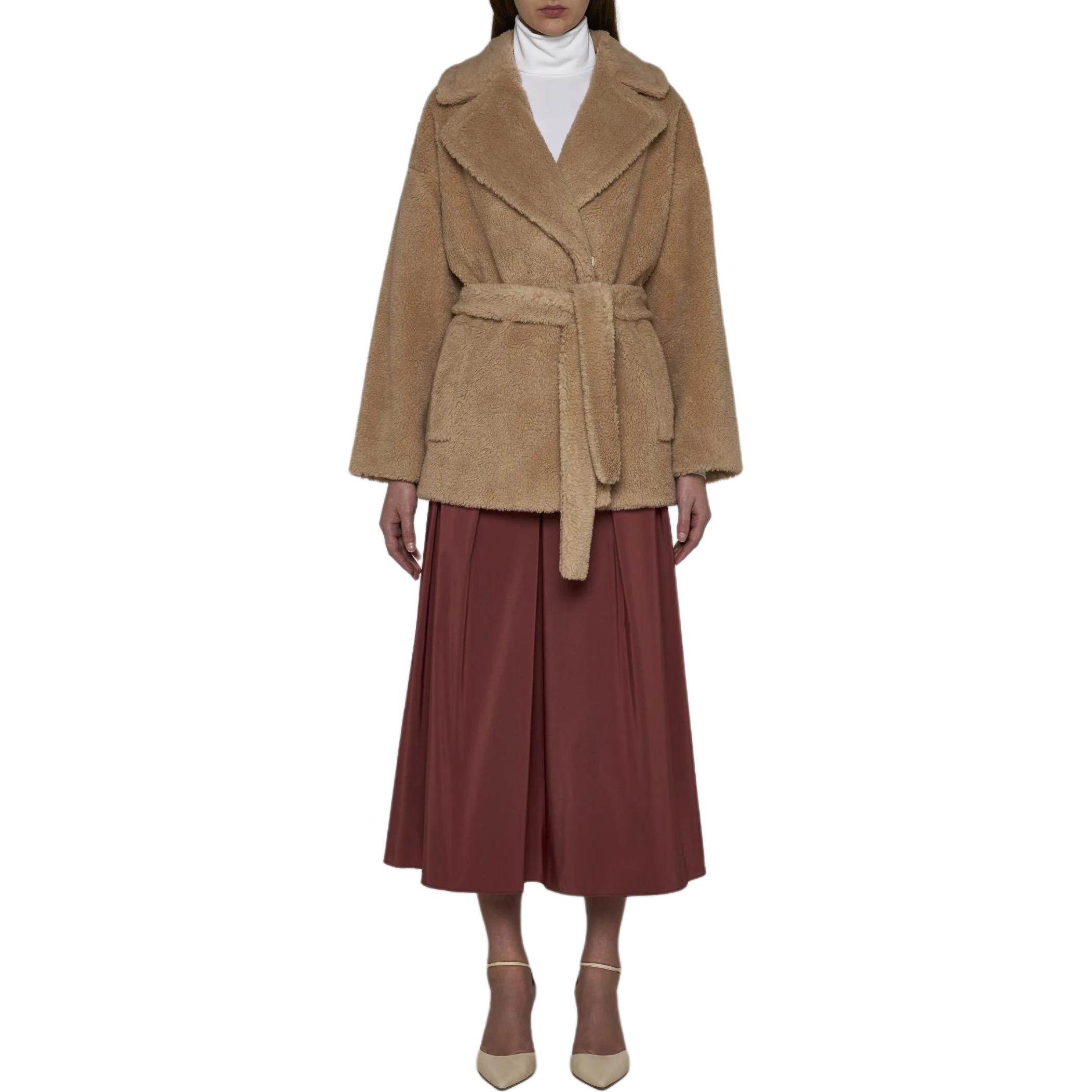 Shop (W) WEEKEND MaxMara Jaket Khaki Ikat Pinggang Lengan Panjang 2415081071600-005